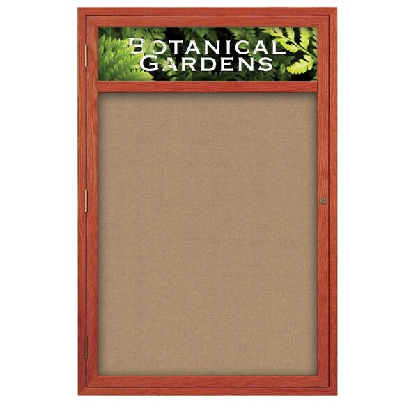 Sliding Glass Door Radius Letterboard, Hdr, 96"x48", Bronze/Blue